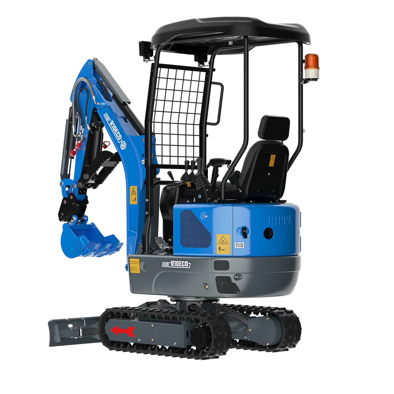 Rippa R10 ECO – 1-Tonnen-Minibagger mit verstellbarem Fahrwerk