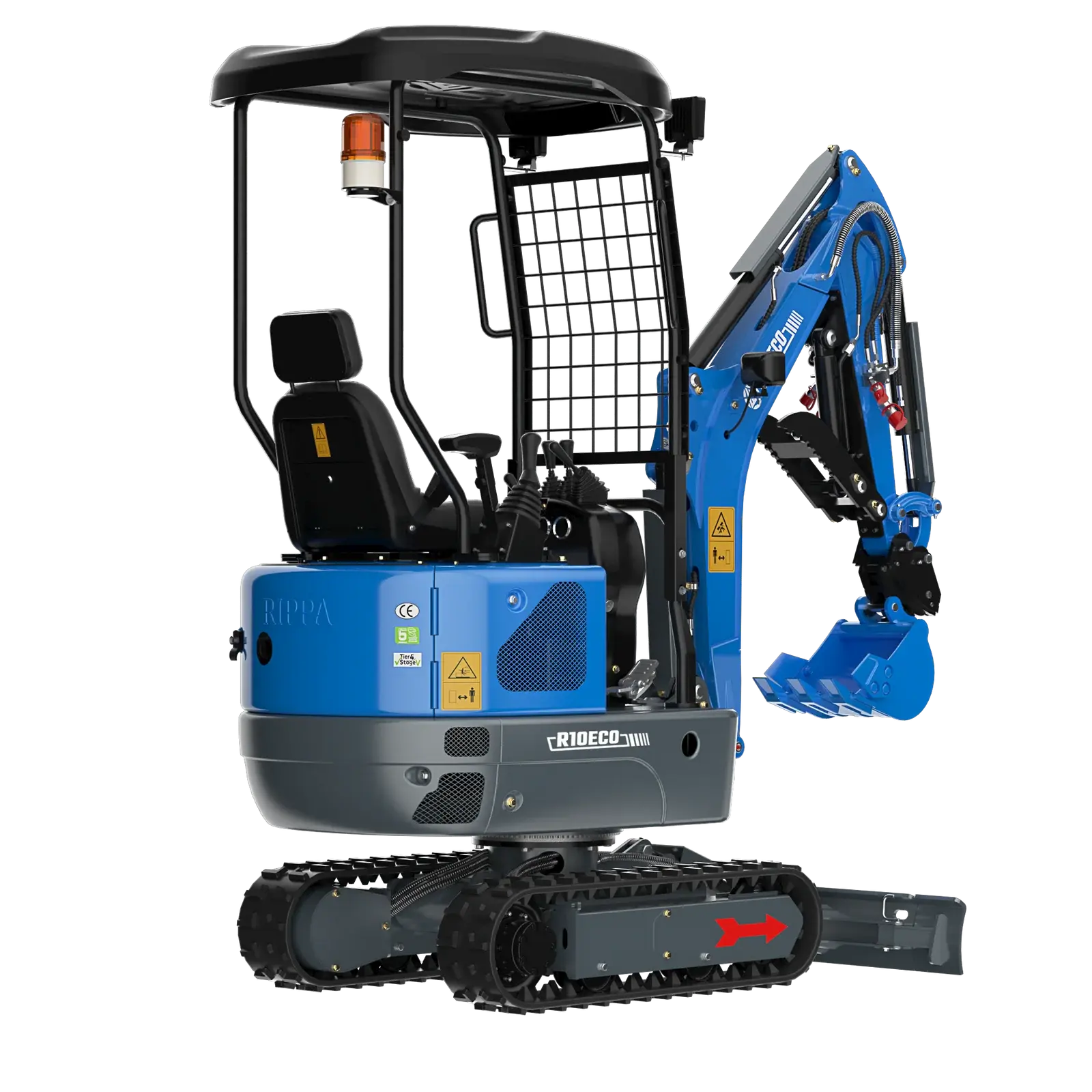 Rippa R10 ECO – 1-Tonnen-Minibagger mit verstellbarem Fahrwerk
