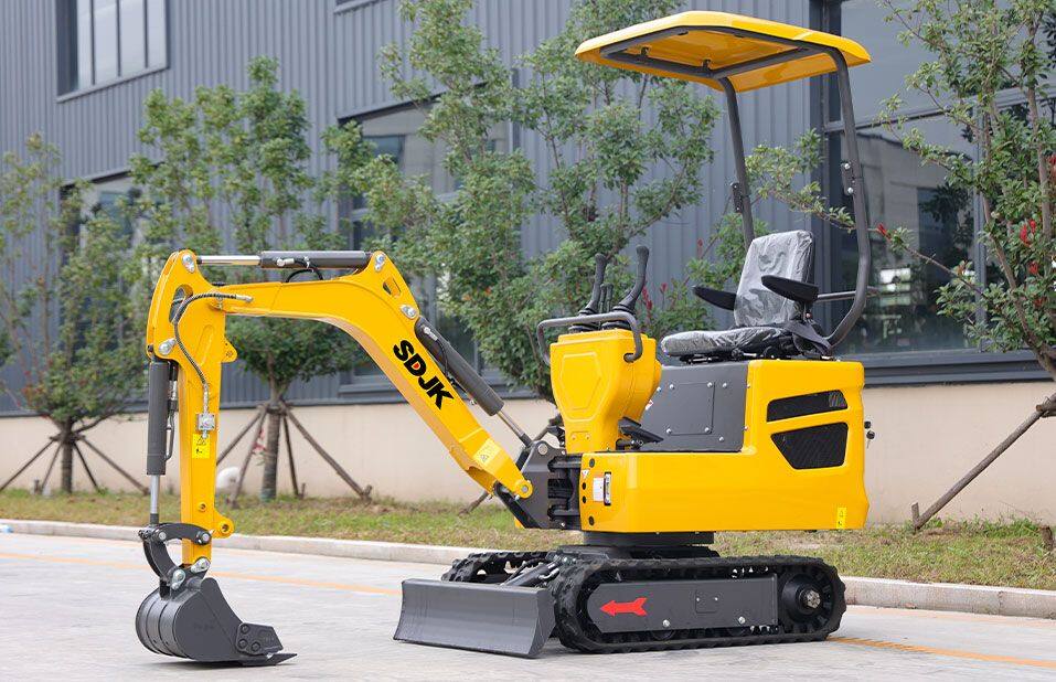 Minibagger auf einer Baustelle